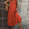 Ivy Lane Decorative Button Notched Sleeveless Dress