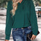 Perfee V-Neck Cutout Long Sleeve Blouse